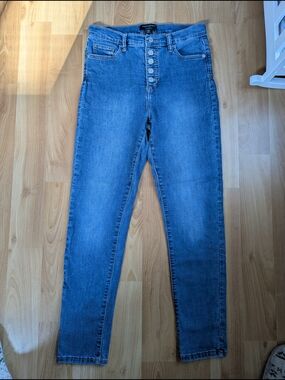 Banana Republic High Rise Skinny Jeans Button Fly Medium Wash Stretch Denim 28/6